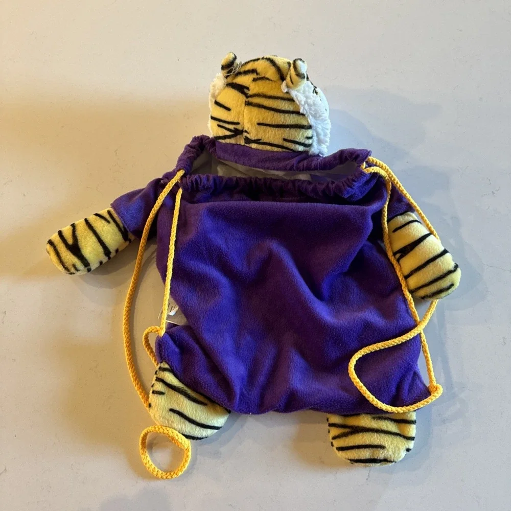 LSU Tigers Mascot Plush Cinch Bag Backpack / Purse  NCAA College SEC‎ EUC